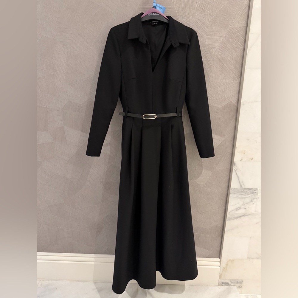 Karen Millen Black Long Sleeve Dress with Belt